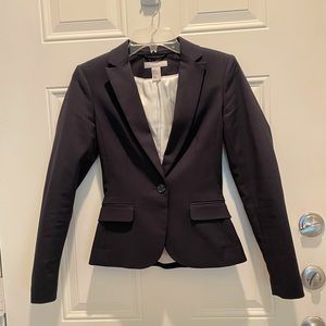 H&M, Navy Blue Blazer, 2, Corporate, Jacket, EUR 32, MX 2, CA 2, Dark Blue,Lined